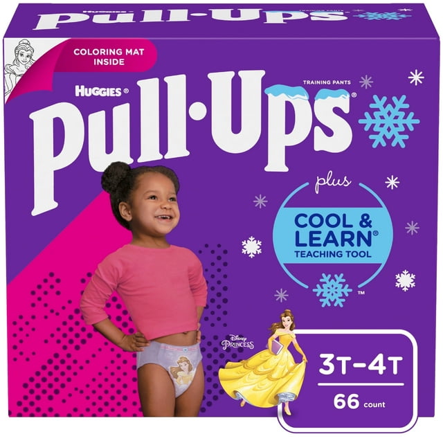 Pull-Ups Girls' Cool & Learn Training Pants, 3T-4T, 66 Ct