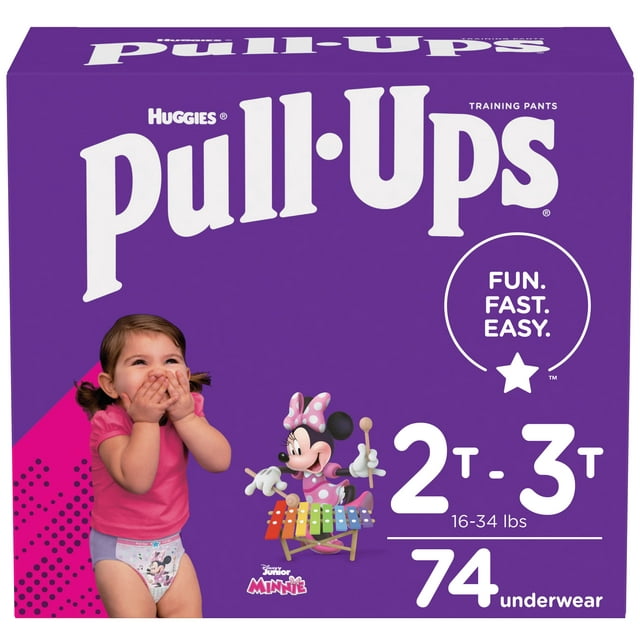 Pull-Ups Girls' Learning Designs Training Pants, Size 2T-3T, 74 Count