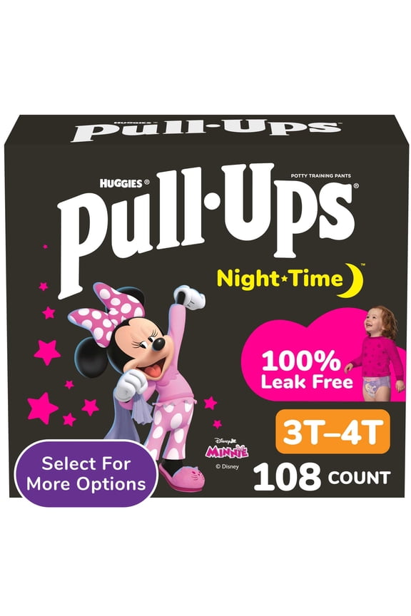 Girls' Night-Time Potty Training Pants, 5T-6T (46-60 lbs), 44 Ct (Select for More)