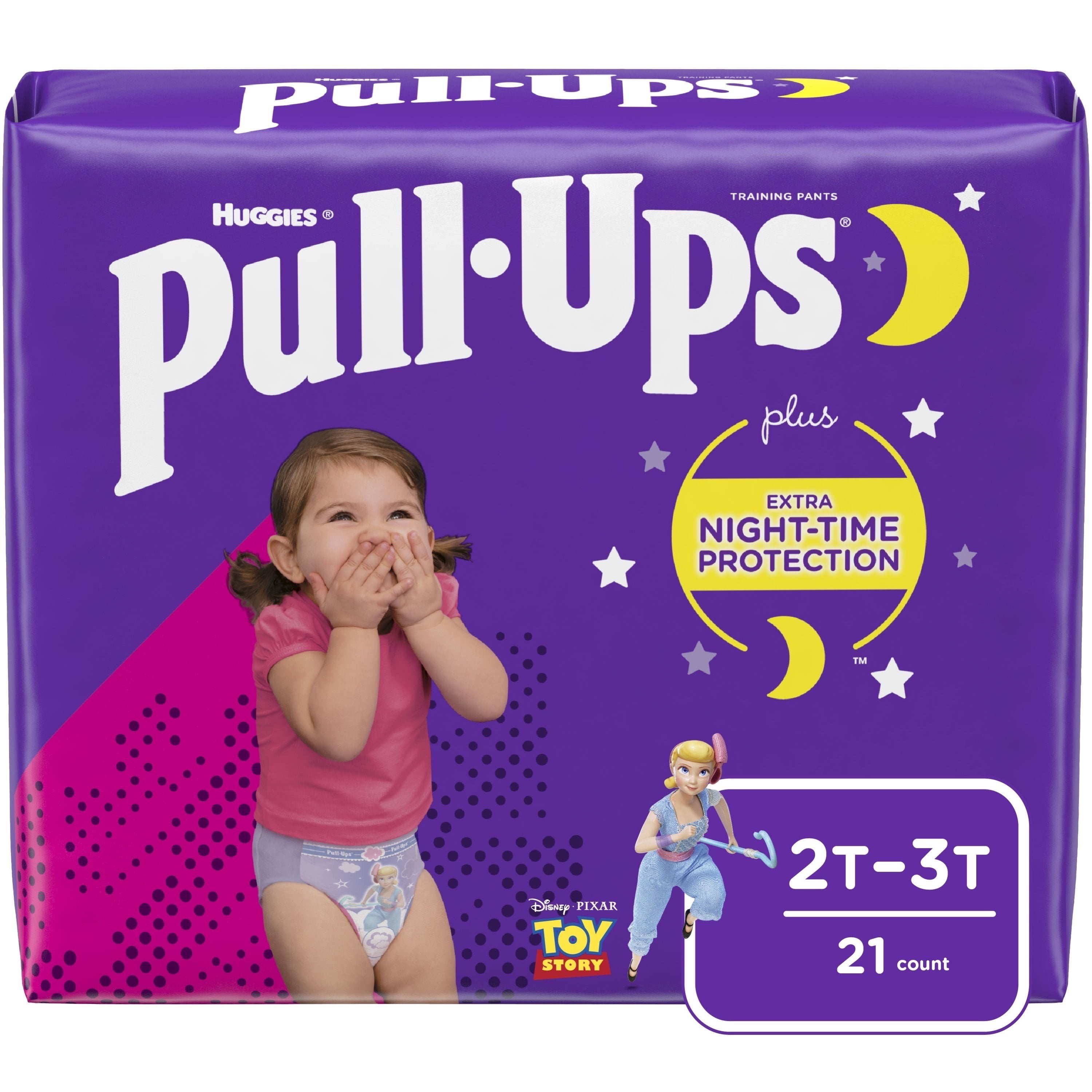 Pull-Ups Girls' Night-Time Training Pants, 2T-3T, 21 Ct