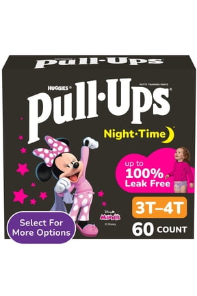 Girls' Night-Time Overnight Potty Training Pants, 3T-4T, 60 Count
