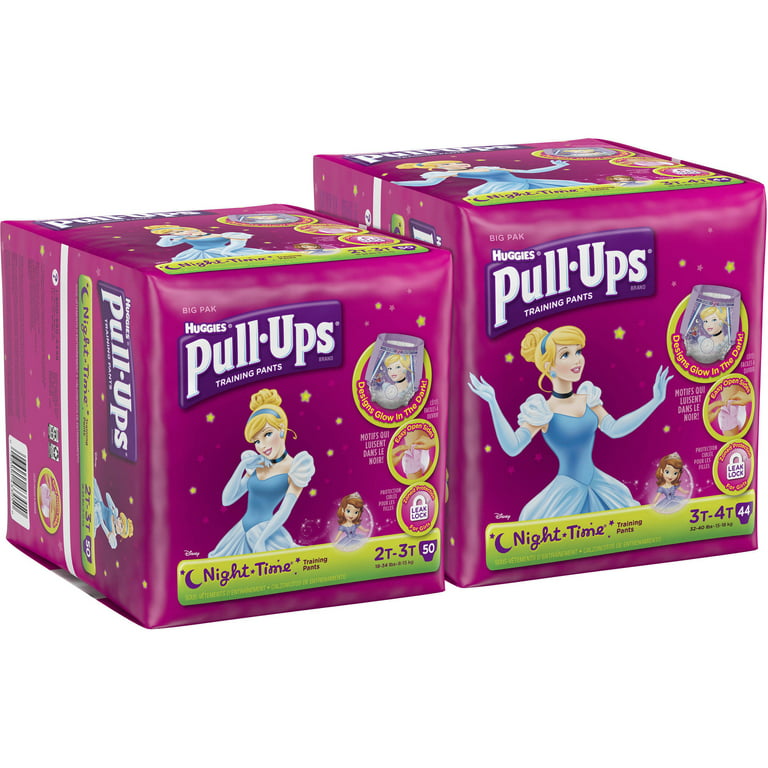 Huggies Pull-Ups Trainers Night Girls Nappy Pants, Size 5-6+ (2-4 Yrs)