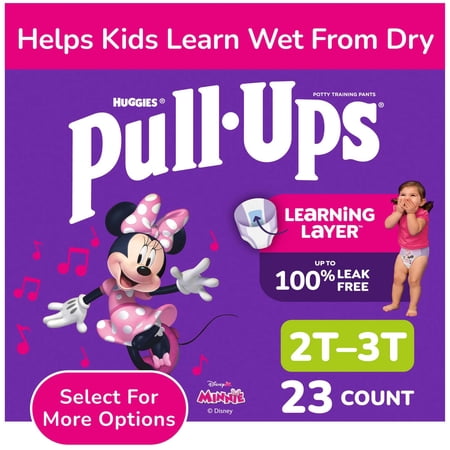 Pull-Ups Girls' Potty Training Pants with Learning Layer, 2T-3T, 23 Count