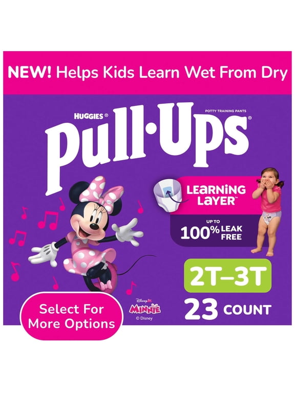 Girls' Potty Training Pants with Learning Layer, 2T-3T, 23 Count