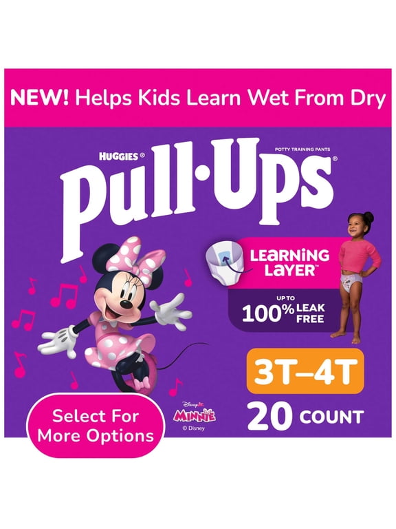 Girls' Potty Training Pants with Learning Layer, 3T-4T, 20 Count