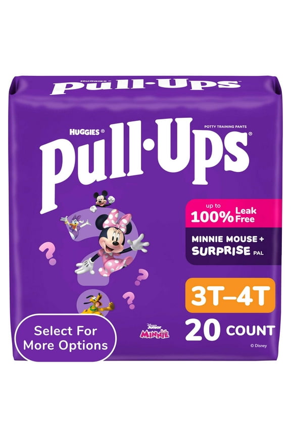Girls' Potty Training Pants, 3T-4T (32-40 lbs), 20 Count (Select for More)