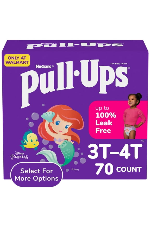 Girls' Potty Training Pants, 3T-4T (32-40 lbs), 70 Count (Select for More)