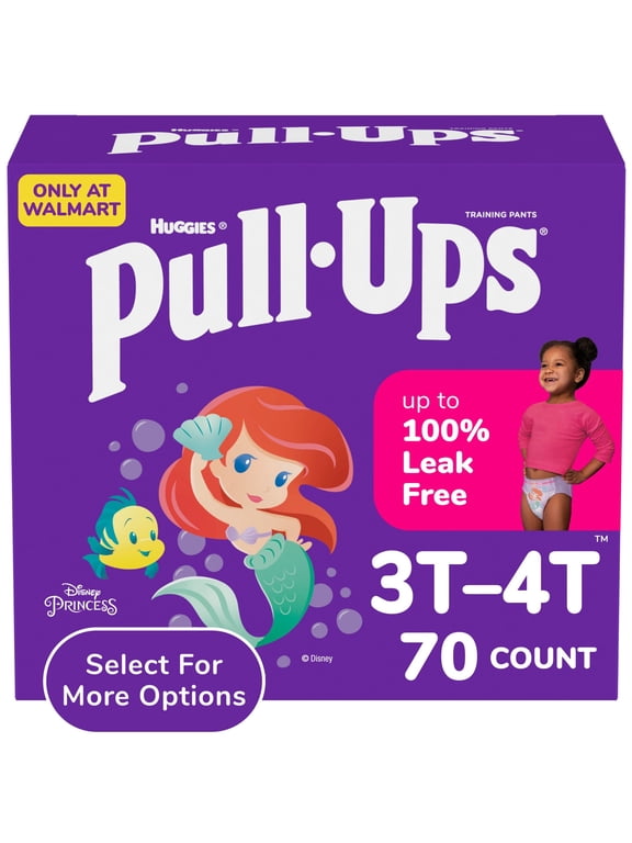 Girls' Potty Training Pants, 3T-4T (32-40 lbs), 70 Count (Select for More)