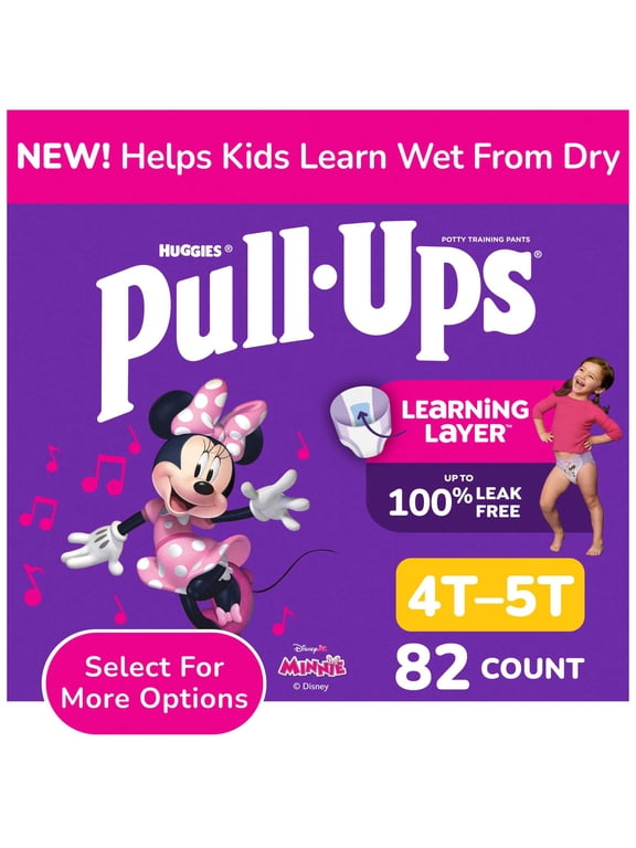 Girls' Potty Training Pants with Learning Layer, 4T-5T, 82 Count