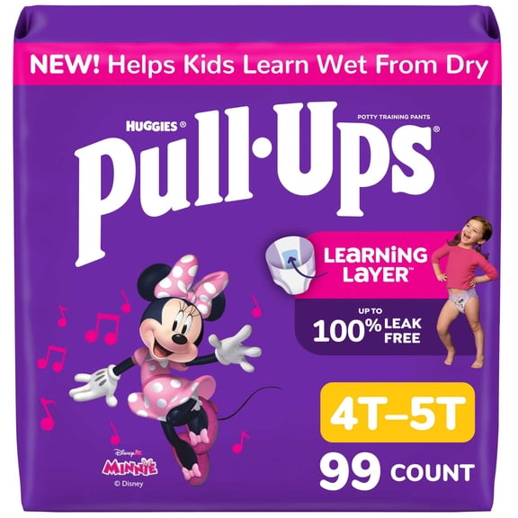 Pull-Ups Girls' Potty Training Pants, 4T-5T (38-50 lbs), 99 Count (Select for More)