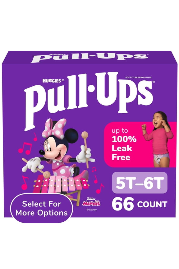 Girls' Potty Training Pants, 5T-6T (46+ lbs), 66 Count (Select for More)
