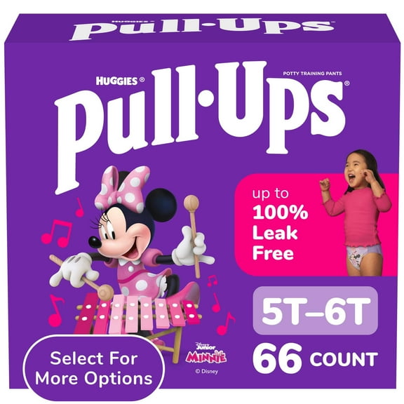 Pull-Ups Girls' Potty Training Pants, 5T-6T (46 lbs), 66 Count (Select for More)