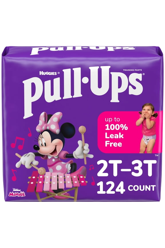Girls' Potty Training Pants, Size 2T-3T Training Underwear (16-34 lbs), 124 Count (4 packs of 31)