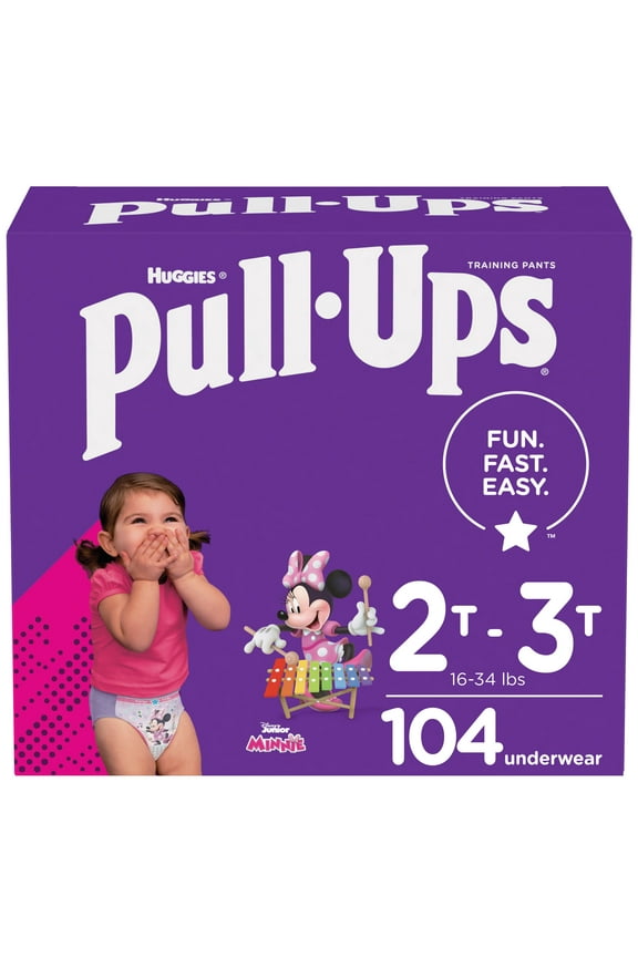 Girls' Potty Training Pants Size 4, 2T-3T, 104 Ct