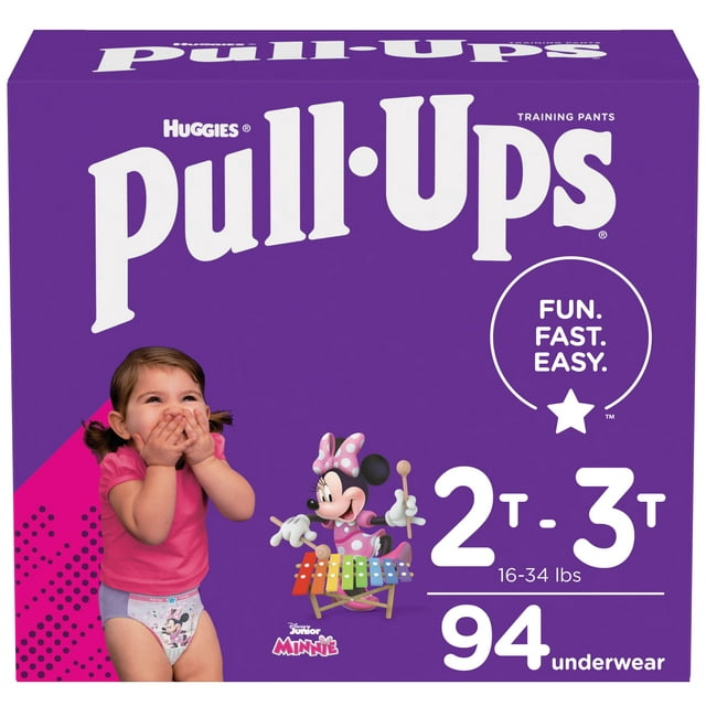 Pull-Ups Girls' Potty Training Pants Size 4, 2T-3T, 94 Ct