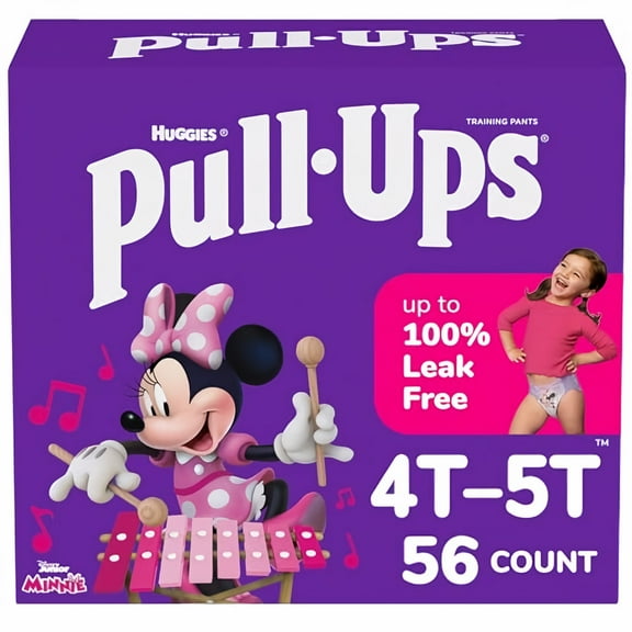 Pull-Ups Girls' Potty Training Underwear Size 4T-5T, 56-Count Box (Pack of 2)