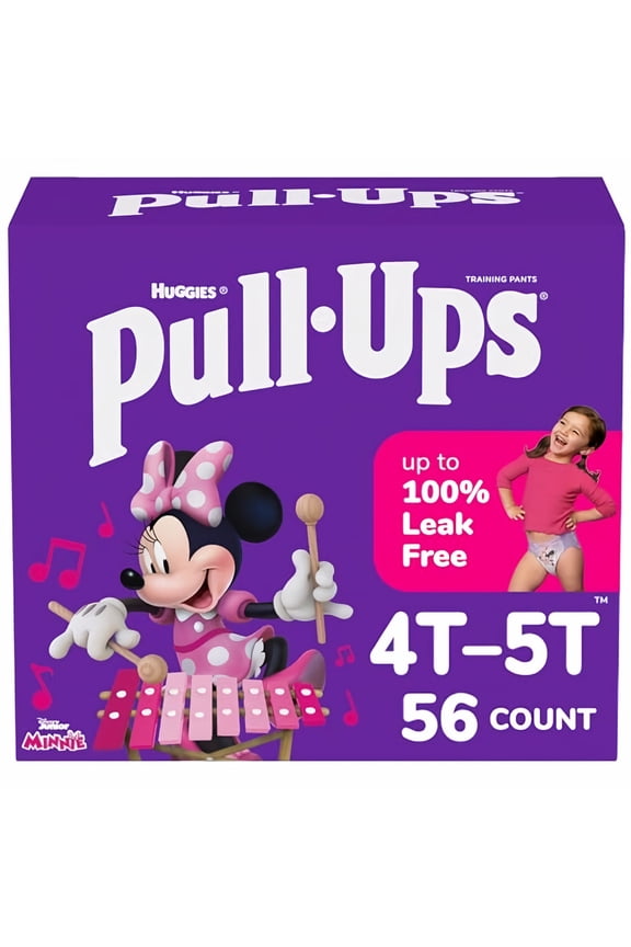 Girls' Potty Training Underwear Size 4T-5T, 56-Count Box (Pack of 4)