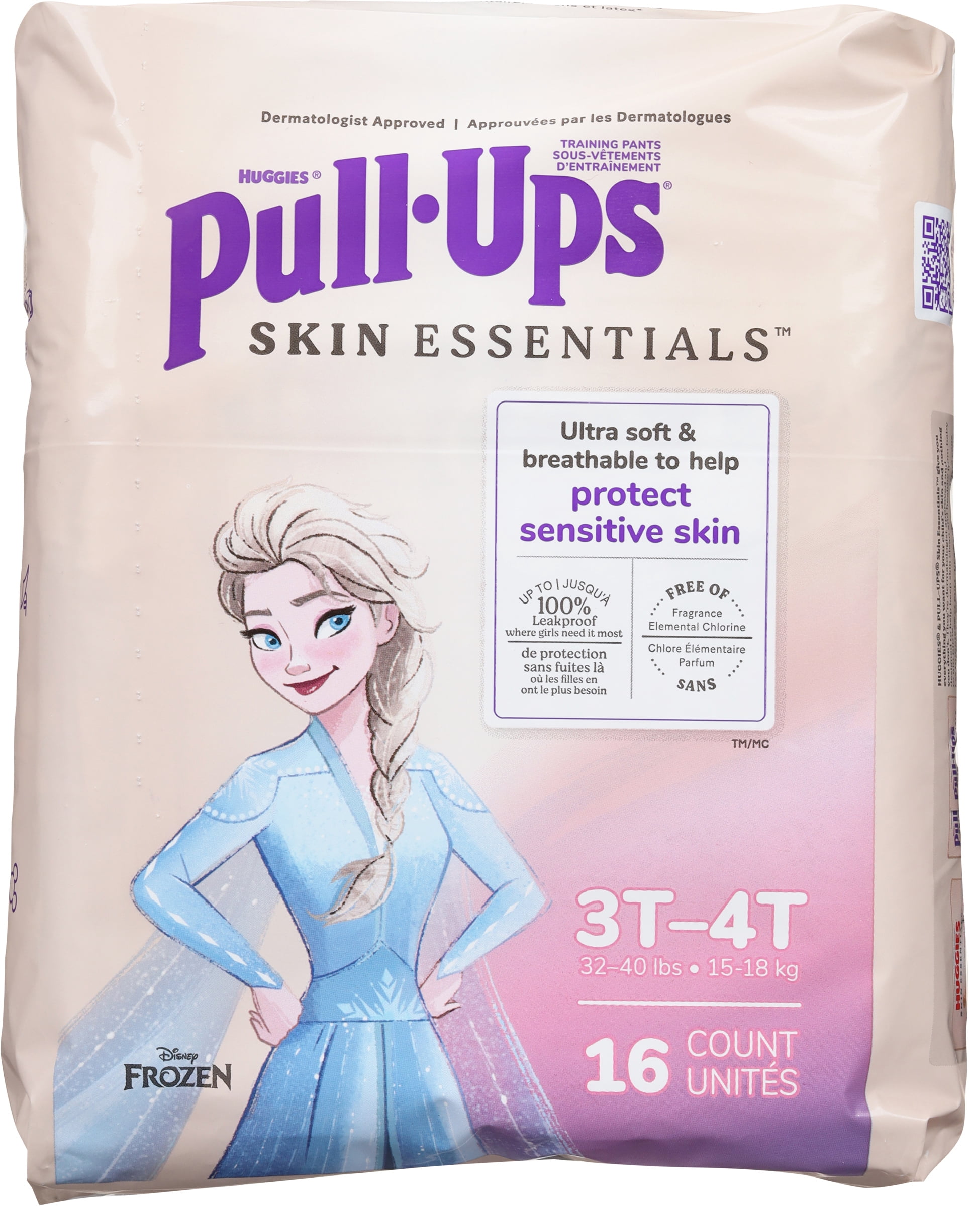 Pull-Ups Girls' Skin Essentials Training Pants, 3T-4T (32-40 lbs), 16 Ct