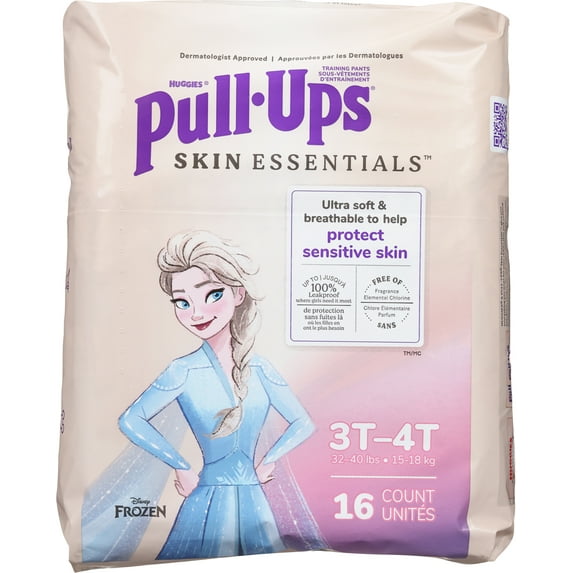 Pull-Ups Girls' Skin Essentials Training Pants, 3T-4T (32-40 lbs), 16 Ct