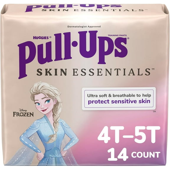 Pull-Ups Girls' Skin Essentials Potty Training Pants, Training Underwear, 4T-5T (38-50 lbs), 14 Ct