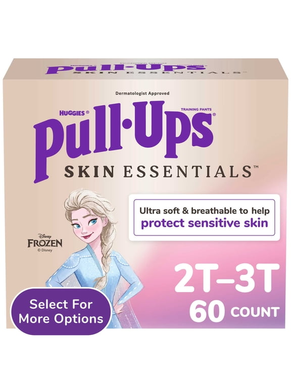 Girls' Skin Essentials Training Pants for Sensitive Skin, 2T-3T, 60 Count