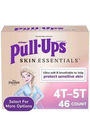 Girls' Skin Essentials Training Pants for Sensitive Skin, 4T-5T, 46 Count