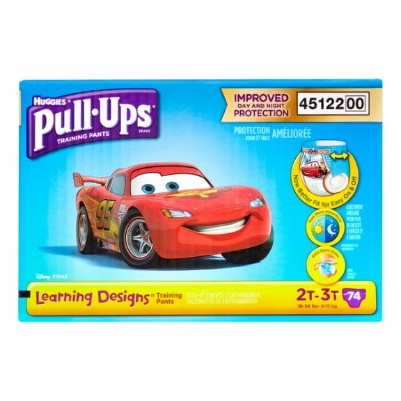 Pull Ups Learning Designs Boys' Training Pants, 2T-3T 74.0 Count (Pack of 15)