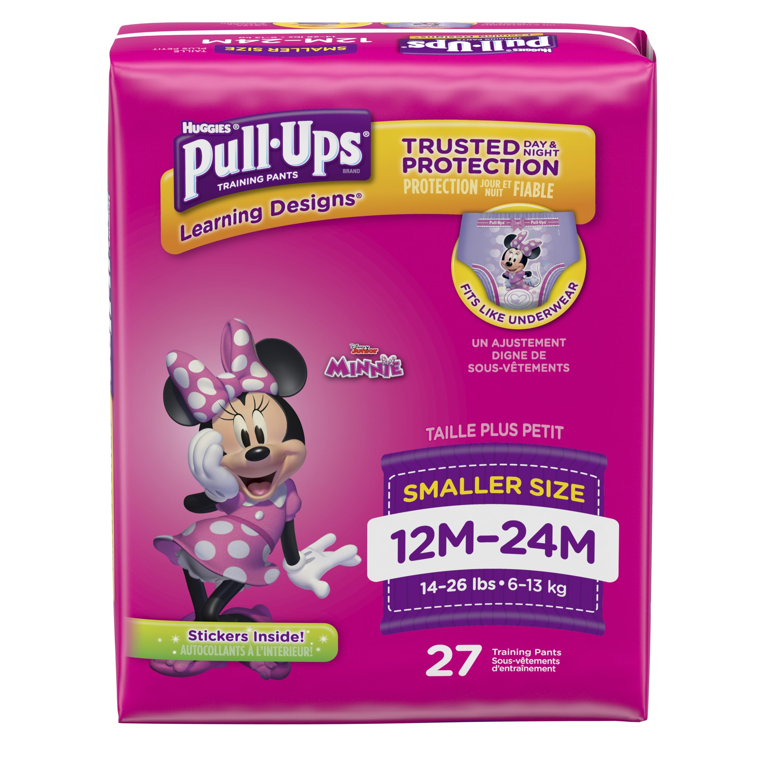 Pull-Ups Learning Designs for Girls Potty Training Pants, 12M-24M (14-26 lbs.), 27 Ct. (Packaging May Vary)