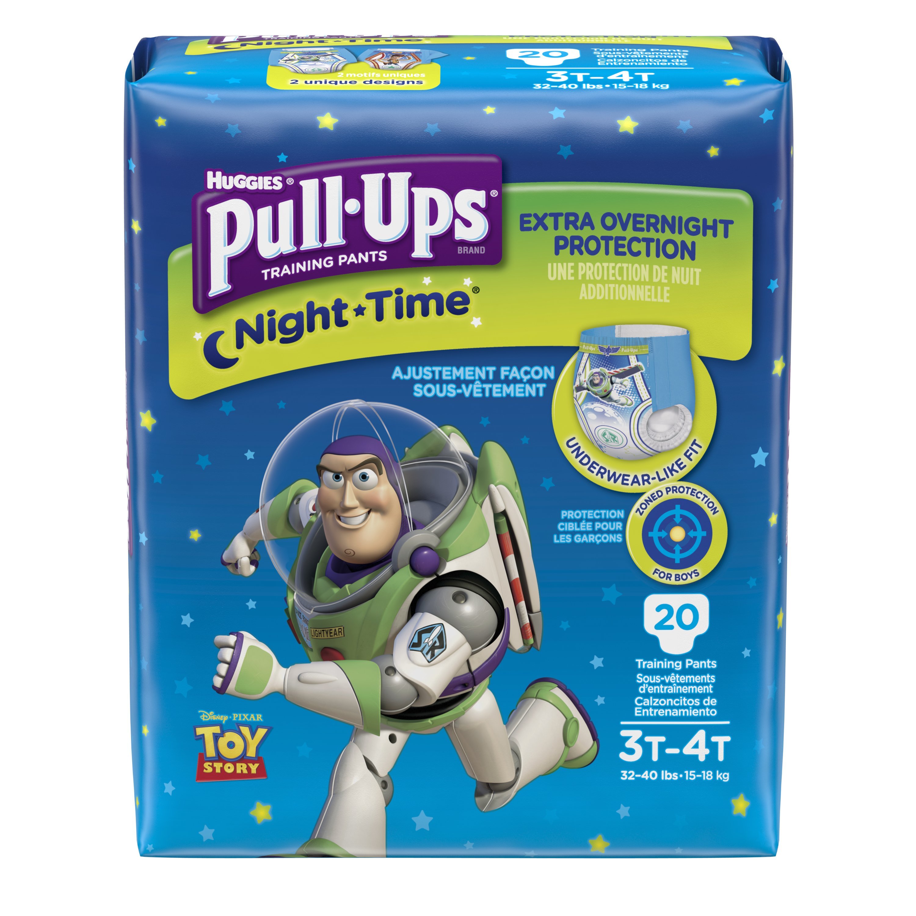 Pull-Ups Night-Time Potty Training Pants for Boys, 3T-4T (32-40 lb.), 20 Ct. (Packaging May Vary) - image 1 of 8