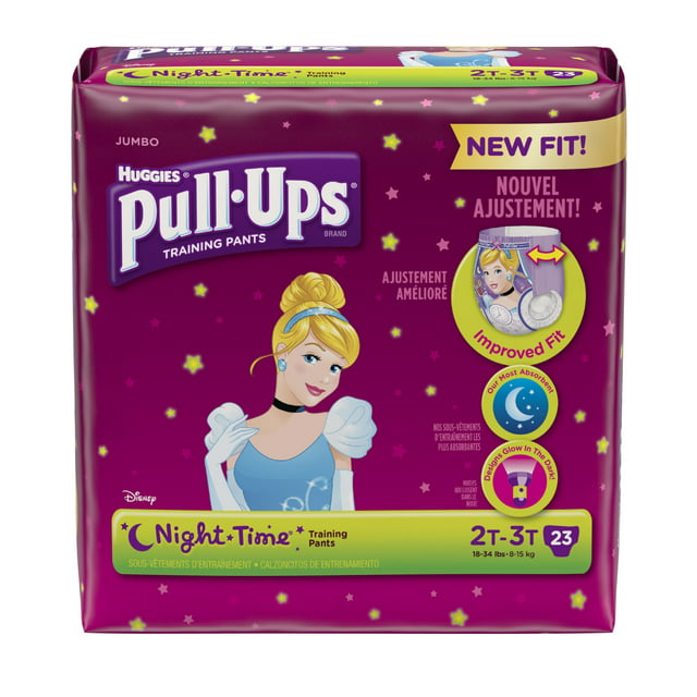 Pull-Ups Night-Time Potty Training Pants for Girls, 2T-3T (18-34 lb.), 23 Ct. (Packaging May Vary)