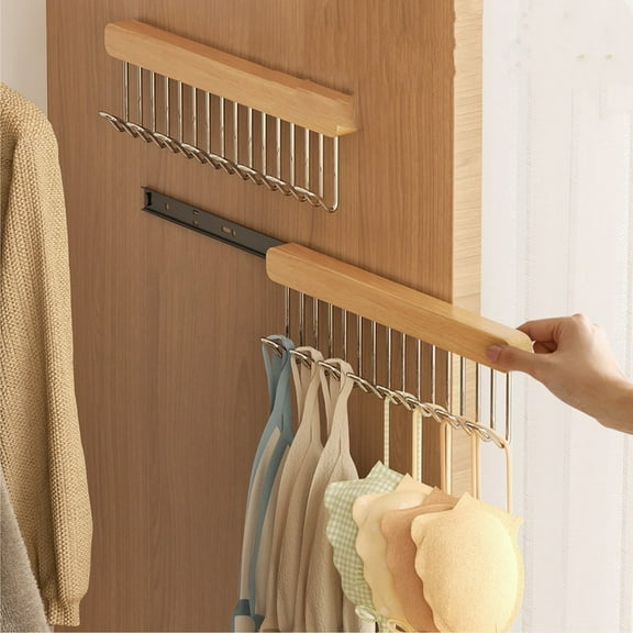 Pull Out Wardrobe Drying Rack Hanger Hook Clothes Rack for Closet Organization Telescopic Storage Solution 8 Hooks Ideal for Home Use and Space Saving