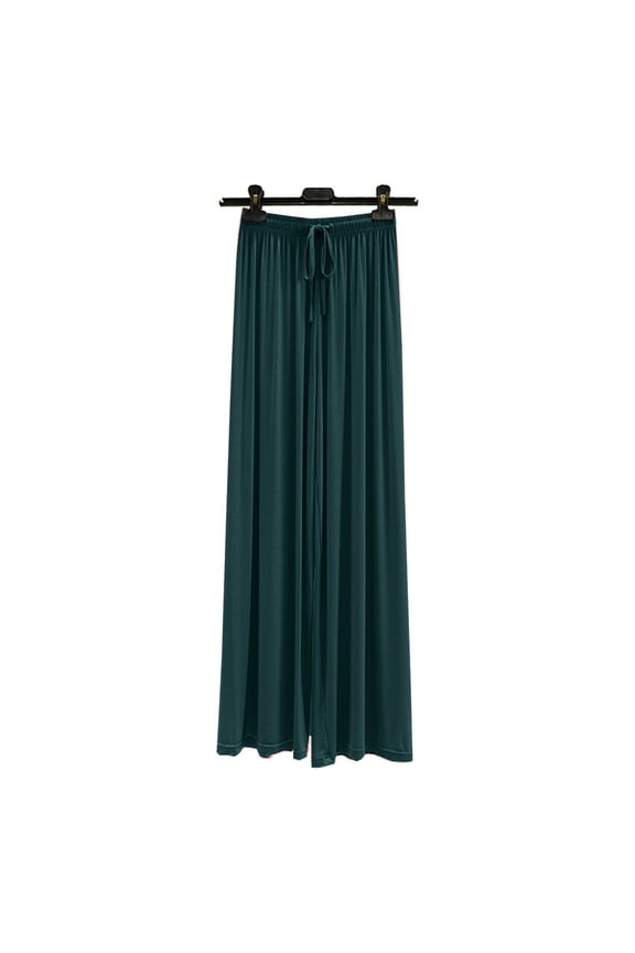 Pull on Wide Leg Pants for Women Casual Wide Leg Pants With Pockets Mid Rise Stretchy Wide Leg Pants Elastic Waist Comfy Palazzo Pants Pull On Wide Leg Pants Loose Straight Leg Pants Army Green