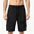 thumbnail image 1 of Pull on Cargo Shorts for Men's Performance Series Extreme Comfort, Quick Dry Hiking Shorts Muti Pockets Big and Tall Size M-4XL Black, 1 of 5