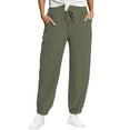 thumbnail image 1 of Pull on Pants for Women, Audhol Women's Linen Wide Leg Pants Casual Loose High Waist Beach Haren Pants Pockets Women's Pants Casual Camouflage L, 1 of 7