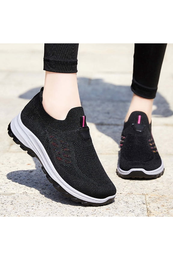 Pull-on Shoes for Womens Orthopedic Sneakers Slip on Walking Shoes Running Sneakers Non Slip Casual Shoes Lightweight Mesh Fashion Sneakers Athletic Sport Shoes for Jogging Yoga Travel (Size: 6.5)