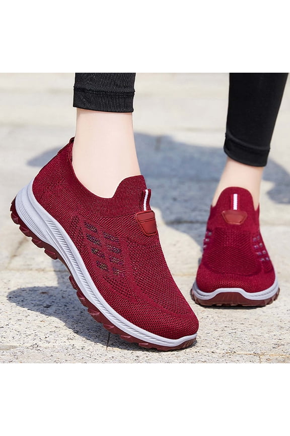 Pull-on Shoes for Womens Orthopedic Sneakers Slip on Walking Shoes Running Sneakers Non Slip Casual Shoes Lightweight Mesh Fashion Sneakers Athletic Sport Shoes for Jogging Yoga Travel (Size: 6)