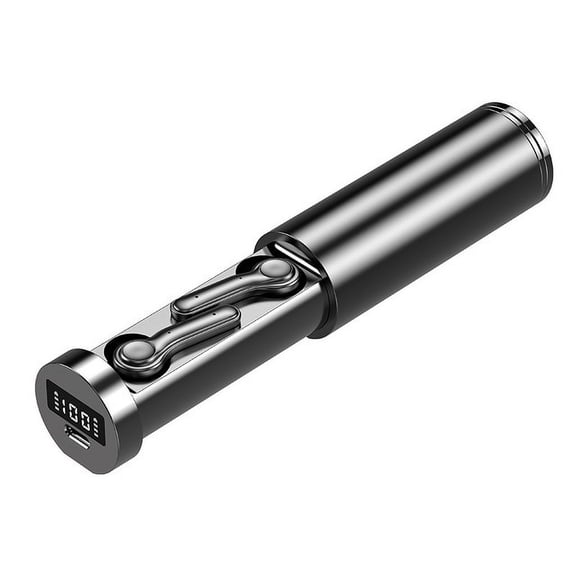 Pull-out B9 Wireless Bluetooth Headset Binaural In-ear Tws Metal Matte Ipx6 Waterproof Touch 9d Sound Led Smart Digital Display - Earphones &amp; Headphones