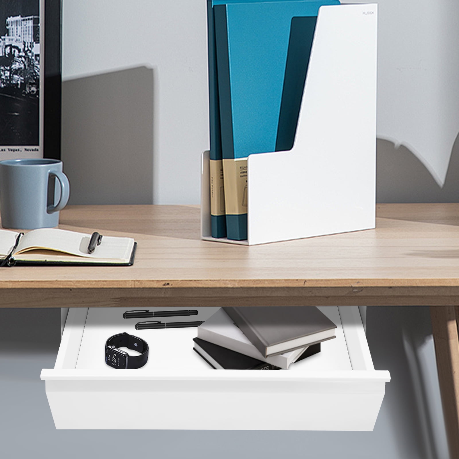 Pullout Drawer White Under Desk Mounted Sliding Pullout Drawer