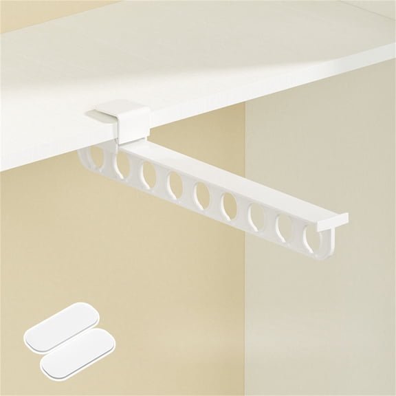 Pull-out Slide Rail Pants Rack, Wardrobe Organizer, No Drill Installation, Space Saving Closet Storage, 1 Pack