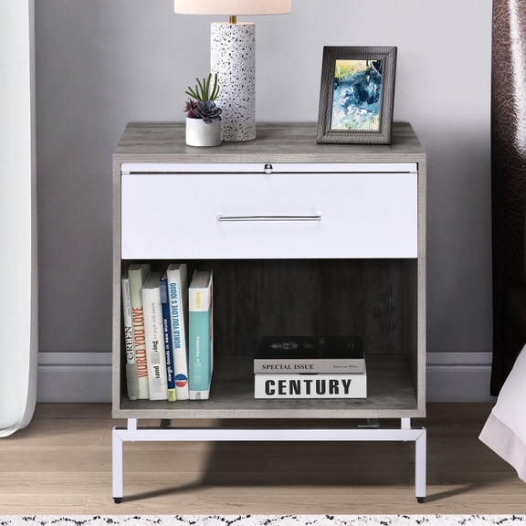Pull - out Tray for Snacks / In Living Areas / Grey and White Table