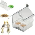 thumbnail image 1 of Pull-out external parrot feeder, hanging mess-free bird feeder, squirrel-proof, multi-function feeder can hold food and water at the same time, easy to hold and clean, suitable for bird lovers, 1 of 8