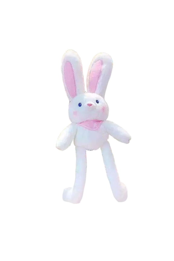 Pull up Rabbit Plush Toys,Easter Bunny Pulls-up Toys,Interactive Stretchy Design, Switchable Ears & Legs,Pull-Out Funny Rabbit Plush Keychain
