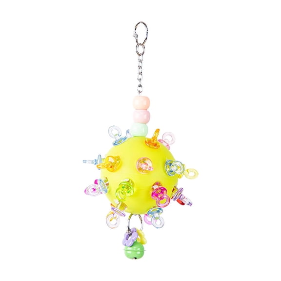 Pullable Bird Plastic Ball Toys with Pacifiers and Flowers, Parrot Toys for Medium and Large Parrot Quaker Monk Parakeet Sun Conures
