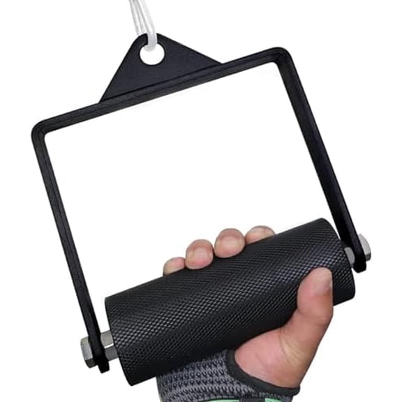 Pulldown Attachments D Handle 2.36" Arm Wrestling Training Equipment Deadlift Professional Cable Machine Accessories Heavy Duty Home Gym Fitness 360 Rotate Grip for Finger & Wrist Strength
