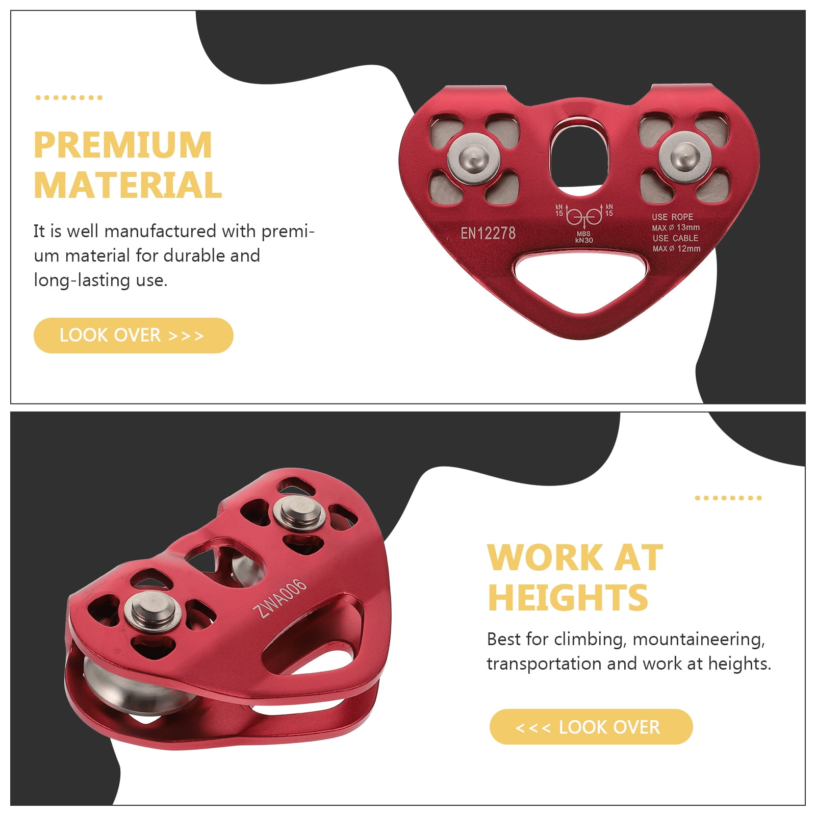 Pulley Pulley Zip Line Double Dual Aluminum Tandem Trolley Aviation