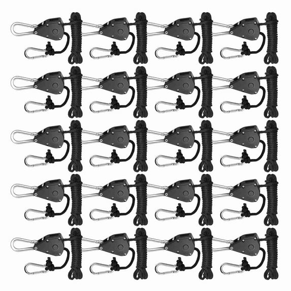 Pulley Ratchets, Heavy Duty Rope Clip Hanger Adjustable Lifting Pulley, 200cm Nylon Rope, For Kayak And Canoe Boat Bow Rope Lock Tie Down Strap