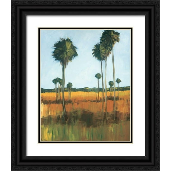 Pulliam, Mark 12x14 Black Ornate Wood Framed with Double Matting Museum Art Print Titled - Tall Palms I