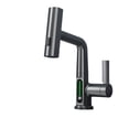 thumbnail image 1 of Pulling Lifting Digital Display Faucet, Waterfall Basin Faucet Stream Sprayer, Hot Cold Water Sink Mixer Wash Tap For Bathroom, 1 of 12