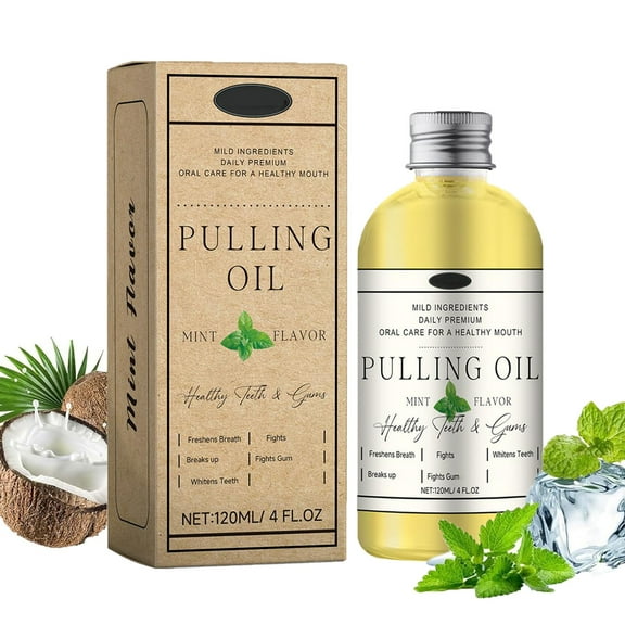 Pulling Oil,Oil Pulling For Teeth,Oil Pulling,Pure Organic Coconut Oil for Pulling,Mint Flavour,Pulling Oil for Teeth and Gums,Organic Coconut Oil(120ml/4fl.oz)Clearance from Biweutydys