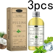 Pulling Oil,Oil Pulling For Teeth,Oil Pulling,Pure Organic Coconut Oil for Pulling,Mint Flavour,Pulling Oil for Teeth and Gums,Organic Coconut Oil(3pcs 120ml/4fl.oz)Clearance from Biweutydys